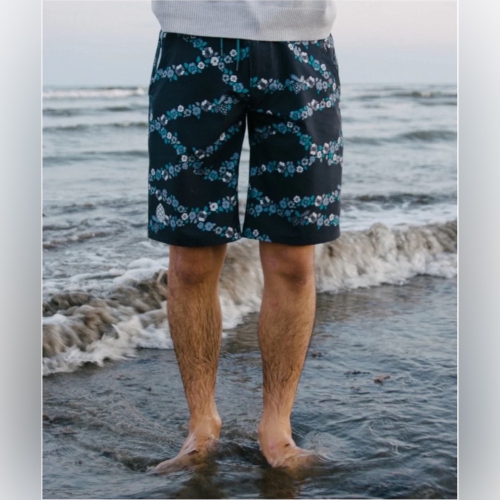 Stio Black and Blue Board Shorts for Swim